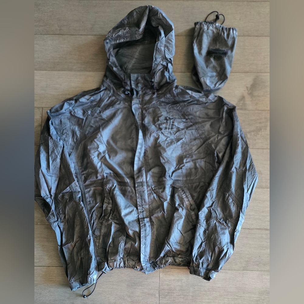 HARLEY DAVIDSON Men's Gray Hooded Nylon Jacket SIZE MEDIUM